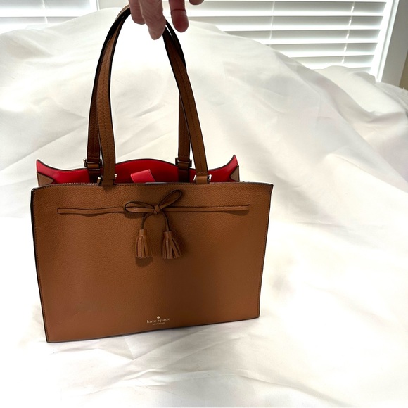 Kate Spade Warm Cognac Hayes Street Isobel Satchel Tote - Picture 3 of 10